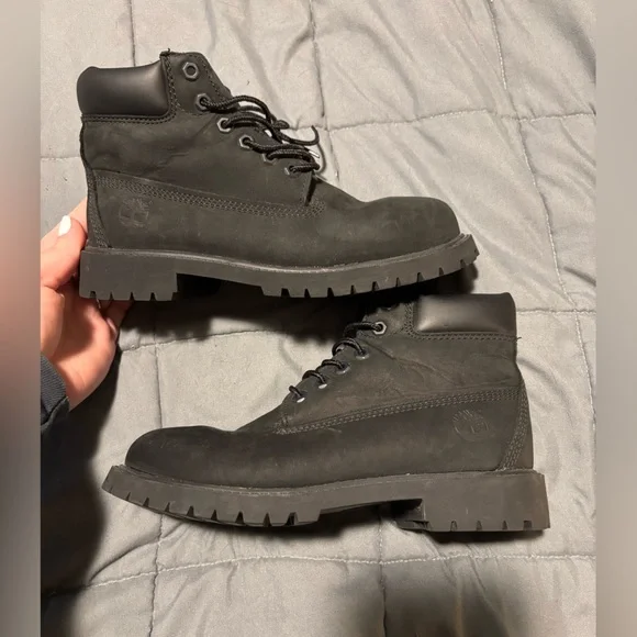 TIMBERLAND YOUTH Black Premium Waterproof Boots Size 3 Youth